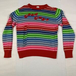 Chucky Good Guys Striped Distressed Knit Sweater Mens Medium Child's Play Horror
